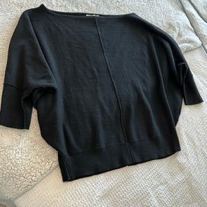Korye Batwing Off-the-Shoulder Black Sweater